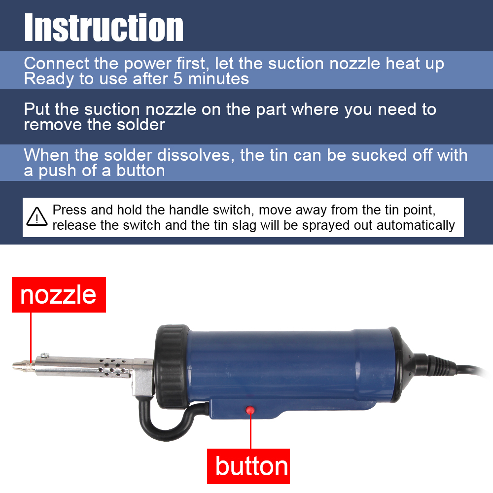 Verwijder Pomp Met 3 Zuigmond  - Desoldering Pump Electric Vacuum Station recensie en prijs